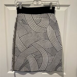 Anthropologie Maeve Black and White Knit A-Line Skirt